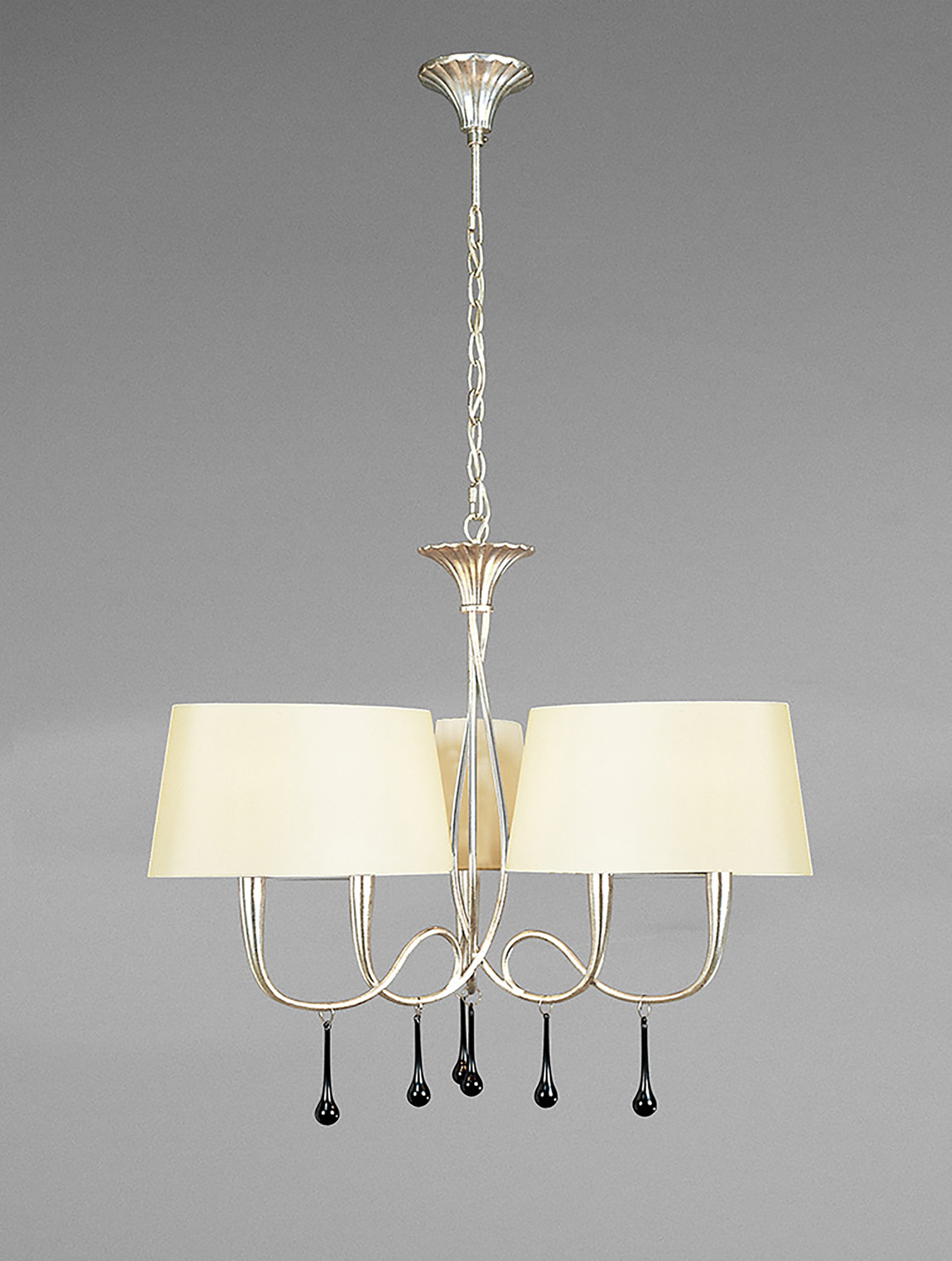 Paola Silver-Cream Ceiling Lights Mantra Multi Arm Fittings